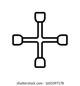 wrench icon design, flat style icon collection