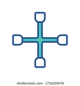 wrench 
icon design, flat style trendy collection