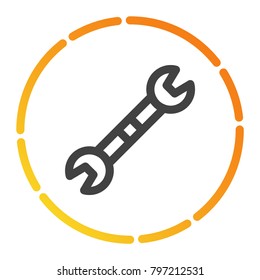 wrench icon design with outline style. vector illustration.