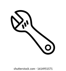 Wrench icon design template, vector icon designed in line style, editable stroke icon on white background, can be used for web and various needs of your project