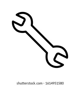 Wrench icon design template, vector icon designed in line style, editable stroke icon on white background, can be used for web and various needs of your project