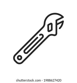 icono de llave inglesa diseñado en el estilo de ilustración de vector de línea