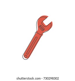 Wrench icon. Doodle illustration of Wrench vector icon for web isolated on white background
