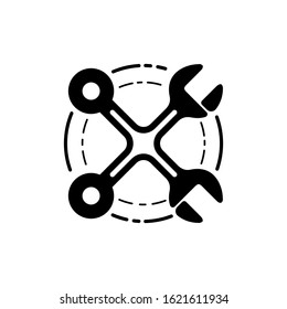 Wrench Icon for dynamic logo. Customization, repair and maintenance. Flat vector illustration EPS10