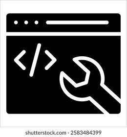 Wrench Icon Element For Design