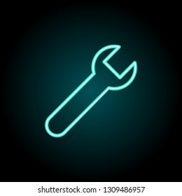 wrench icon. Elements of construction in neon style icons. Simple icon for websites, web design, mobile app, info graphics