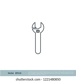 wrench icon engineering symbol logo template