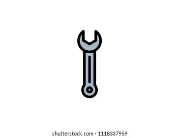 Wrench icon, filled line icon