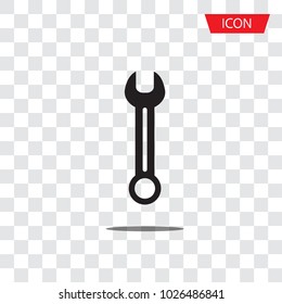Wrench icon or fix symbols isolated on transparent background.