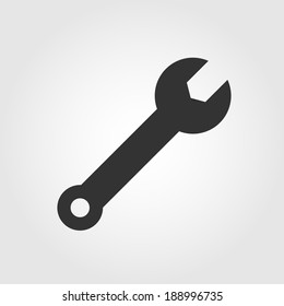 Wrench icon, flat design