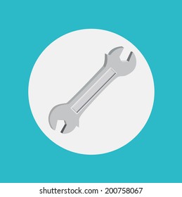 wrench icon flat design