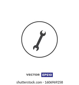 Wrench Icon Flat Design Illustration