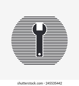 Wrench icon. Flat design style. Made in vector