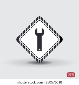 Wrench icon. Flat design style. Made in vector