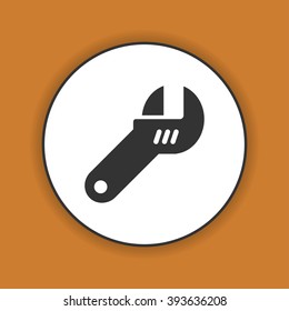 wrench icon. Flat design style eps 10