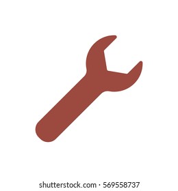 wrench Icon, flat design style
