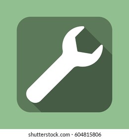 wrench Icon, flat design style