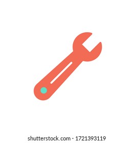 wrench icon flat design vector. isolated on white background