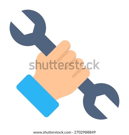 Wrench Icon Flat Design Vector Illustration