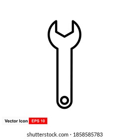 Wrench icon. Flat illustration of wrench vector icon for web design