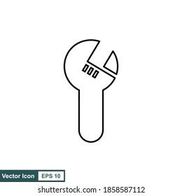 Wrench icon. Flat illustration of wrench vector icon for web design