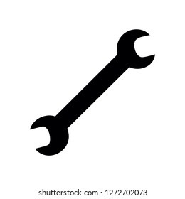 Wrench icon. Wrench flat logo. Vector illustration on white background.