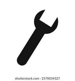 Wrench icon Flat simple outline set