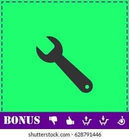 Wrench icon flat. Simple vector symbol and bonus icon
