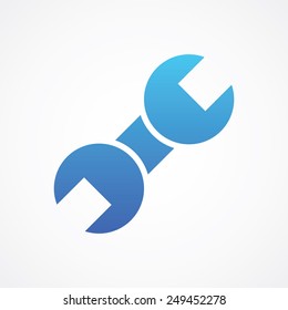 Wrench icon in flat style
