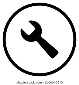wrench Icon. Flat style Circle Shape isolated on white background. Vector illustration