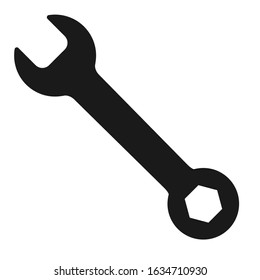 Wrench icon in flat style isolated on white background. Spanner symbol for your web site design, logo, app, UI etc