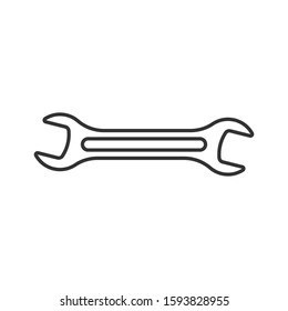 Wrench icon in flat style. Spanner key vector illustration on white isolated background. Repair equipment business concept.