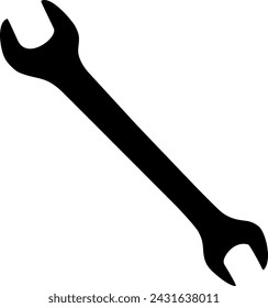 Wrench Icon in Flat Style. Vector Illustration.