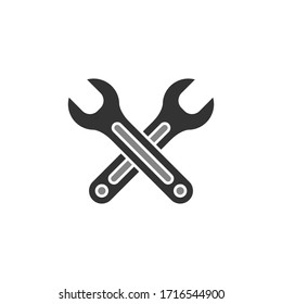 Wrench icon flat vector design. Repair symbol.