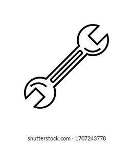 Wrench icon. Flat vector graphic in white background.