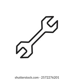 Wrench icon Flat vector set outline