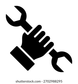 Wrench Icon Glyph Design Vector Illustration