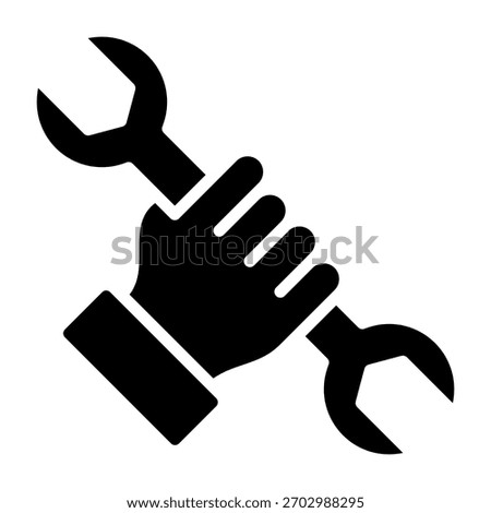 Wrench Icon Glyph Design Vector Illustration