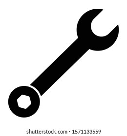 wrench icon glyph vector design
