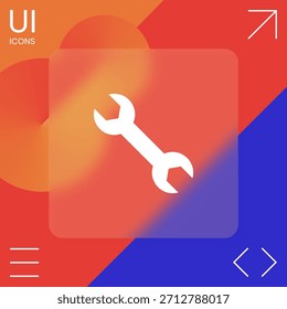 Icono de llave inglesa. Elementos gráficos para su diseño