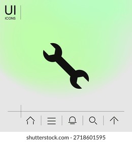 Icono de llave inglesa. Elementos gráficos para su diseño