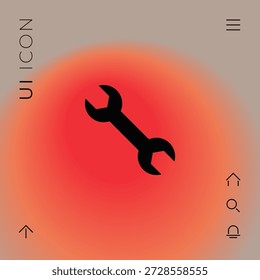 Icono de llave inglesa. Elementos gráficos para su diseño