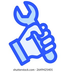 Icono de la llave. llave en el símbolo del icono de la mano. Ilustración vectorial