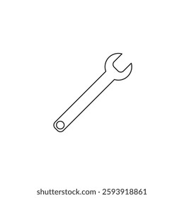 Wrench icon. Hand tool vector. Black mechanic symbol. Repair equipment. EPS 10.