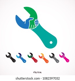 	
Wrench icon, handshake