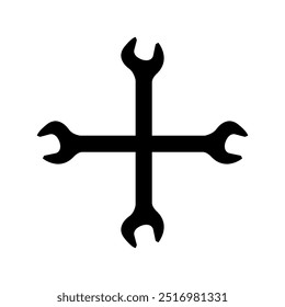 Wrench icon illustrated on background