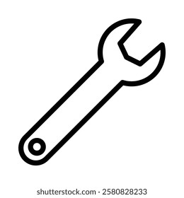 Wrench icon illustration in line style. Perfect for website mobile app presentation. Suitable for any user interface and user experience