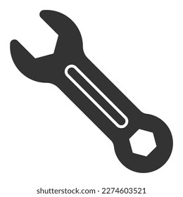 Wrench - icon, illustration on white background, glyph style