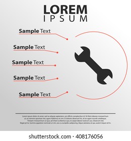 wrench icon. infographics template