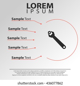 wrench icon. wrench infographics template
